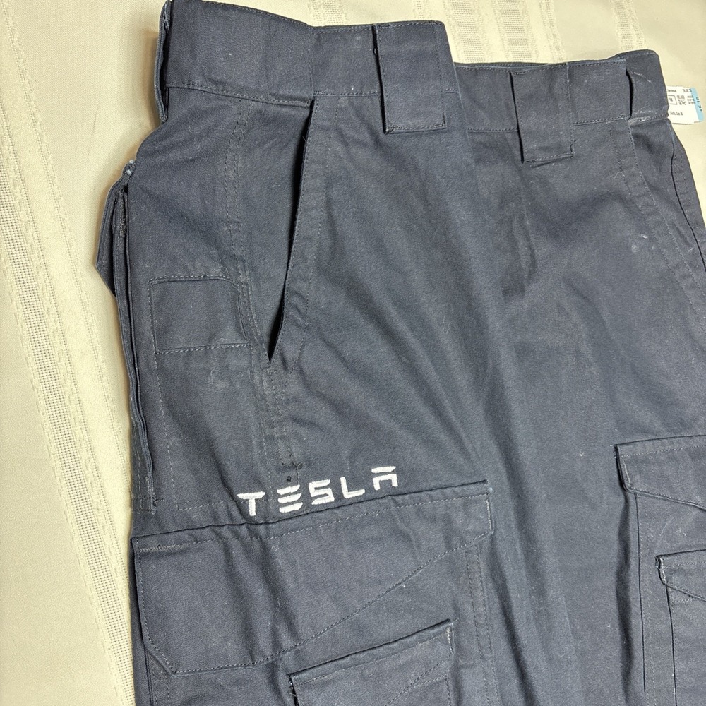 Tru-Spec Tesla Branded Navy Tactical Cargo Pants Adjustable Waist Band 34/30